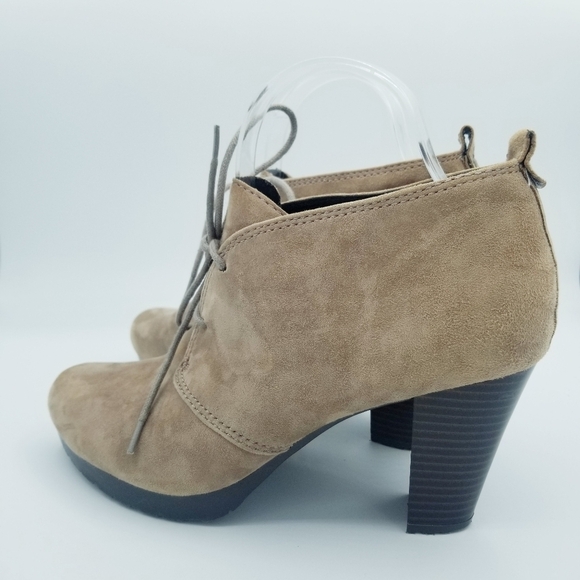 Giani Bernini Brown Tan Leather Suede Ankle Heeled Booties - size 9 - Picture 12 of 16